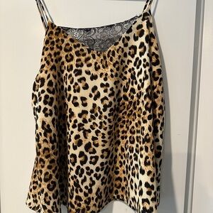 Abbeline cheetah print camisole with lace size small